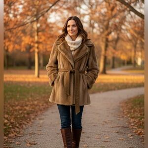 Vintage Grandella II Styled by Sportowne Tan Fur 60's Faux Fur Coat (read)